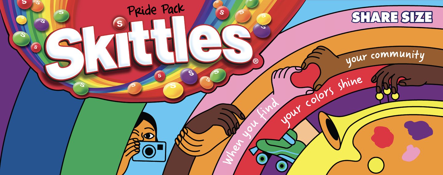 Esther Lalanne and Shay Hamias create an “energetic gathering of limbs” for Skittles Pride Month pack