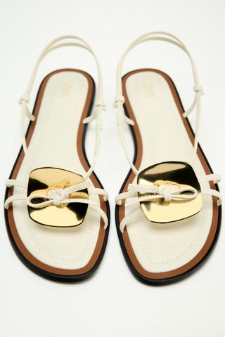 Zara, Embellished Flat Sandals