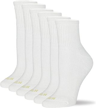 Hue Women's Mini Crew Sock 6-Pack, White, One Size